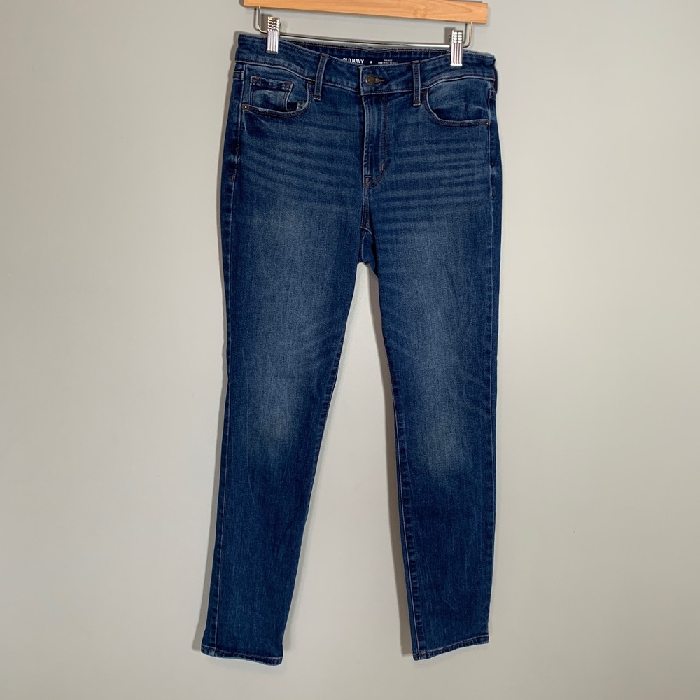 Old Navy Pop Icon Skinny Jeans Womens 8 Medium Wash Mid-Rise Stretch Denim Blue
